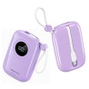 Powerton ENERGY PASTEL EDITION Powerbank 10000mAh, 2x USB-C, 22.5W, zintegrowane kable, fioletowy
