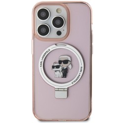 Karl Lagerfeld nakładka do iPhone 15 Pro 6,1&quot KLHMP15LHMRSKCP różowa hardcase Ring Stand Karl&Choupettte MagSafe
