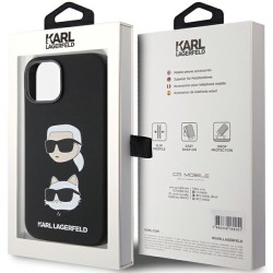 Karl Lagerfeld nakładka do iPhone 15 6,1&quot KLHCP15SSDHKCNK czarna HC SILICONE KC
