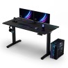 ULTRADESK Biurko dla gracza VORTEX, 140,5x70cm, 72-122cm, czarny