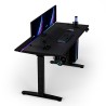 ULTRADESK Biurko dla gracza VORTEX, 140,5x70cm, 72-122cm, czarny