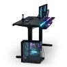 ULTRADESK Biurko dla gracza VORTEX, 140,5x70cm, 72-122cm, czarny