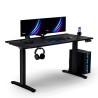 ULTRADESK Biurko dla gracza VORTEX, 140,5x70cm, 72-122cm, czarny