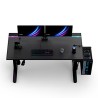 ULTRADESK Biurko dla gracza VORTEX, 140,5x70cm, 72-122cm, czarny