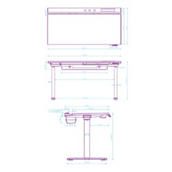 ULTRADESK Biurko dla gracza VORTEX, 140,5x70cm, 72-122cm, czarny