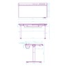 ULTRADESK Biurko dla gracza VORTEX, 140,5x70cm, 72-122cm, czarny