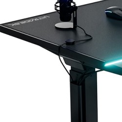 ULTRADESK Biurko dla gracza VORTEX, 140,5x70cm, 72-122cm, czarny