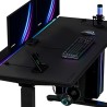 ULTRADESK Biurko dla gracza VORTEX, 140,5x70cm, 72-122cm, czarny
