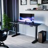 ULTRADESK Biurko dla gracza VORTEX, 140,5x70cm, 72-122cm, czarny