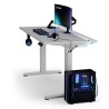 ULTRADESK Biurko dla gracza VORTEX, 140,5x70cm, 72-122cm, biały