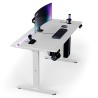 ULTRADESK Biurko dla gracza VORTEX, 140,5x70cm, 72-122cm, biały