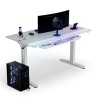 ULTRADESK Biurko dla gracza VORTEX, 140,5x70cm, 72-122cm, biały