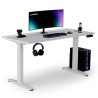 ULTRADESK Biurko dla gracza VORTEX, 140,5x70cm, 72-122cm, biały