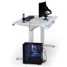 ULTRADESK Biurko dla gracza VORTEX, 140,5x70cm, 72-122cm, biały