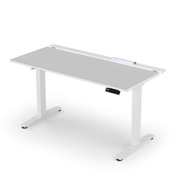 ULTRADESK Biurko dla gracza VORTEX, 140,5x70cm, 72-122cm, biały