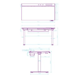 ULTRADESK Biurko dla gracza VORTEX, 140,5x70cm, 72-122cm, biały
