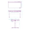 ULTRADESK Biurko dla gracza VORTEX, 140,5x70cm, 72-122cm, biały