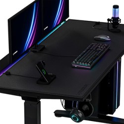 ULTRADESK Biurko dla gracza VORTEX, 140,5x70cm, 72-122cm, biały