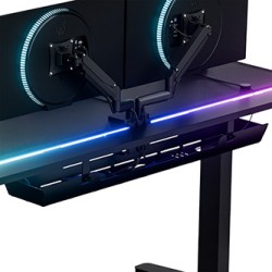 ULTRADESK Biurko dla gracza VORTEX, 140,5x70cm, 72-122cm, biały