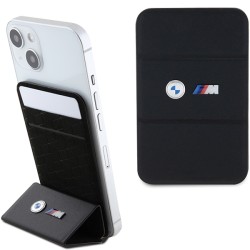 BMW etui na kartę BMWCSMMPGK czarna Wallet Magsafe PU Metal Logos