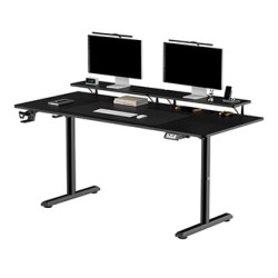 ULTRADESK HIGHLANDER XXL BLACK Biurko z elektryczną regulacją wysokości z uchwytem słuchawki i kable 160X70 cm, czarny