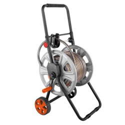 NEO TOOLS Wózek na wąż ogrodowy z prowadnicą do 60m 1/2" lub 20m 3/4", szaro-czarny, 15-792