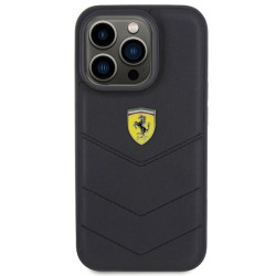 Ferrari nakładka do iPhone 15 Pro 6,1&quot FEHCP15LRDUK czarna HC Leather Stitched Lines
