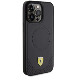 Ferrari nakładka do iPhone 15 Pro Max 6,7&quot FEHMP15XPTEK czarna HC Magsafe PU Carbon