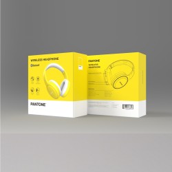 PANTONE słuchawki Bluetooth PT-WH008 Yellow 102C nauszne