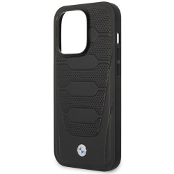 BMW nakładka do iPhone 14 Pro Max 6,7&quot BMHCP14X22RPSK czarna hard case Leather Seats Pattern