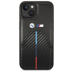 BMW nakładka do iPhone 14 6,1&quot BMHCP14S22NSTB czarna hard case Stamped Tricolor Stripe