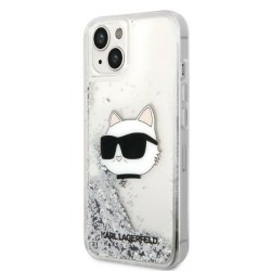 Karl Lagerfeld nakładka do iPhone 14 Pro Max 6,7&quot KLHCP14XLNCHCS srebrna hardcase Liquid Glitter NFT Choupette Head