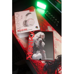 Marvo MONKA ECHO RS słuchawki z mikrofonem, biała, podświetlona, Tri-mode, EOL