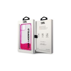 Karl Lagerfeld nakładka do iPhone 14 Plus 6,7&quot KLHCP14MLCKVF różowa Liquid Glitter Translucent case Elongated Logo