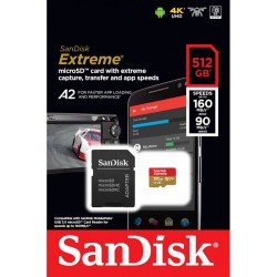 SanDisk karta pamięci 512GB microSDXC Extreme Mobile A2 C10 V30 UHS-I U3 160 / 90 MB/s