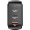 Verbatim, Ładowarka Mini GaN 2 x USB-CR PD 100W a 1 x USB-A QC 3.0, szara, 100 W, wymienne końcówki  C,G,A