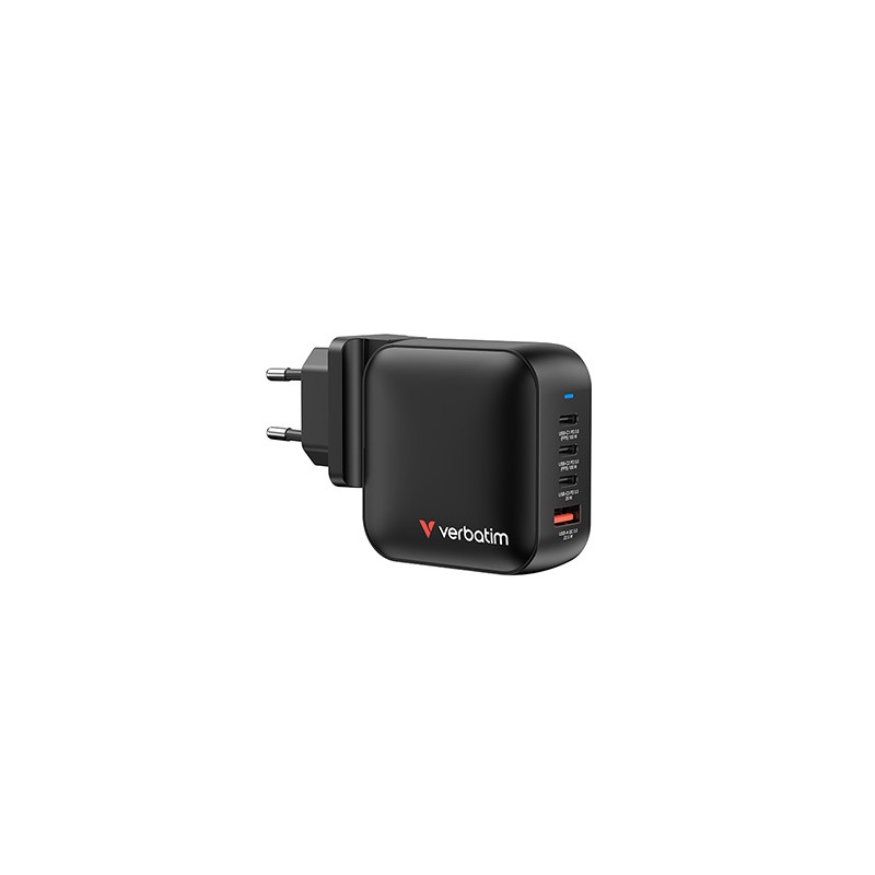 Verbatim, Mini ładowarka GaN USB 3.0, USB C, szara, 100 W, wymienne końcówki  C,G,A