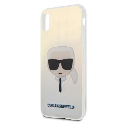 Karl Lagerfeld nakładka do iPhone X / XS KLHCPXPCKHML wielokolorowe hard case Iridescent Karl`s Head