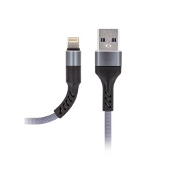 Maxlife kabel MXUC-01 USB - Lightning 1,0 m 2A szary nylonowy