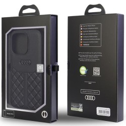 Audi nakładka do iPhone 13 / 13 Pro 6,1&quot AU-TPUPCIP13P-Q8/D1-BK czarna hardcase Genuine Leather iPhone