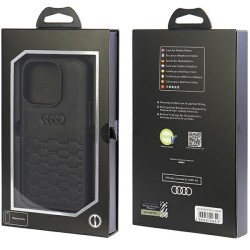 Audi nakładka do iPhone 15 Pro 6,1&quot czarna GT Synthetic Leather
