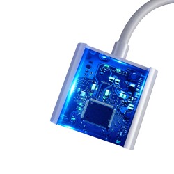 Devia adapter Smart USB-C - USB-C (port) + jack 3,5mm (port) biały
