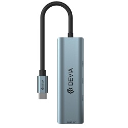 Devia adapter HUB USB-C 3.1 do 4x USB 3.0 ciemnoszary