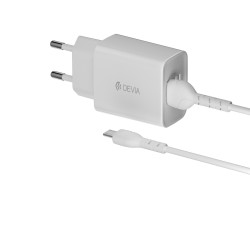Devia ładowarka sieciowa Smart 2x USB 2,4A biała + kabel microUSB
