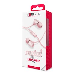 Forever słuchawki przewodowe MSE-100 dokanałowe jack 3,5mm różowo-złote