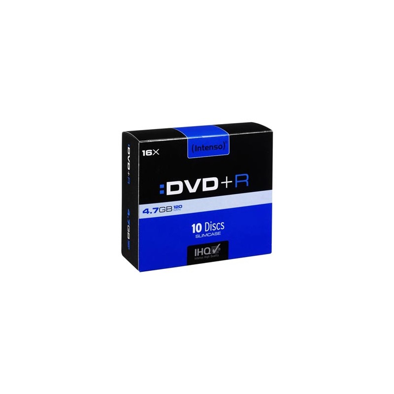 Intenso DVD+R, 4111652, 4.7GB, 16x, slim case, 10-pack, LightScribe, 12cm, do archiwizacji danych, EOL