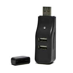 USB (2.0) HUB 4-port, 335, czarna, wskaźnik LED