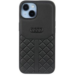Audi nakładka do iPhone 13 / 14 / 15 6,1&quot AU-TPUPCIP14-Q8/D1-BK czarna hardcase Genuine Leather