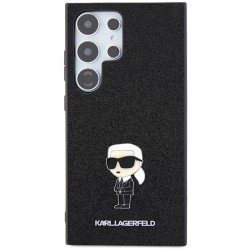 Karl Lagerfeld nakładka do Samsung Galaxy S24 Ultra KLHCS24LGKNPSK czarna HC IKONIK FIXED GLITTER IKONIK LOGO METAL PIN