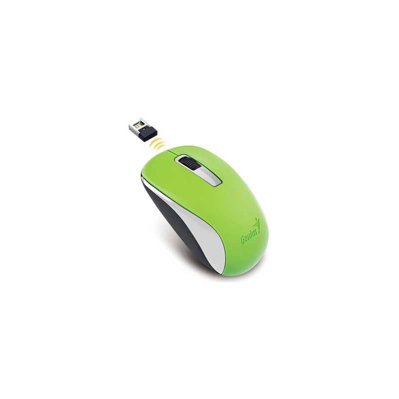 Genius Mysz NX-7005, 1200DPI, 2.4 [GHz], optyczna, 3kl., bezprzewodowa USB, zielona, 1 szt AA